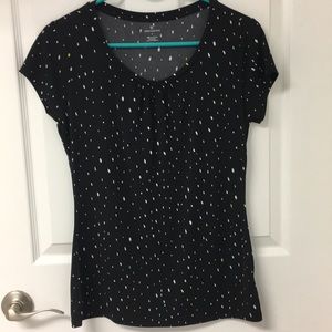 Small Worthington Blouse in black/white/lime green